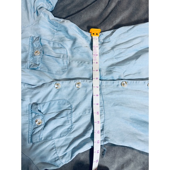 NWT Lulus Size Small Pleasant Cutie Blue Chambray Collared Midi Dress Pockets - Picture 8 of 11